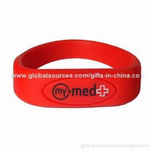 Bracelet-shaped 64GB USB Flash Drive, Customized Imprinted Logos and Free Samples Supply